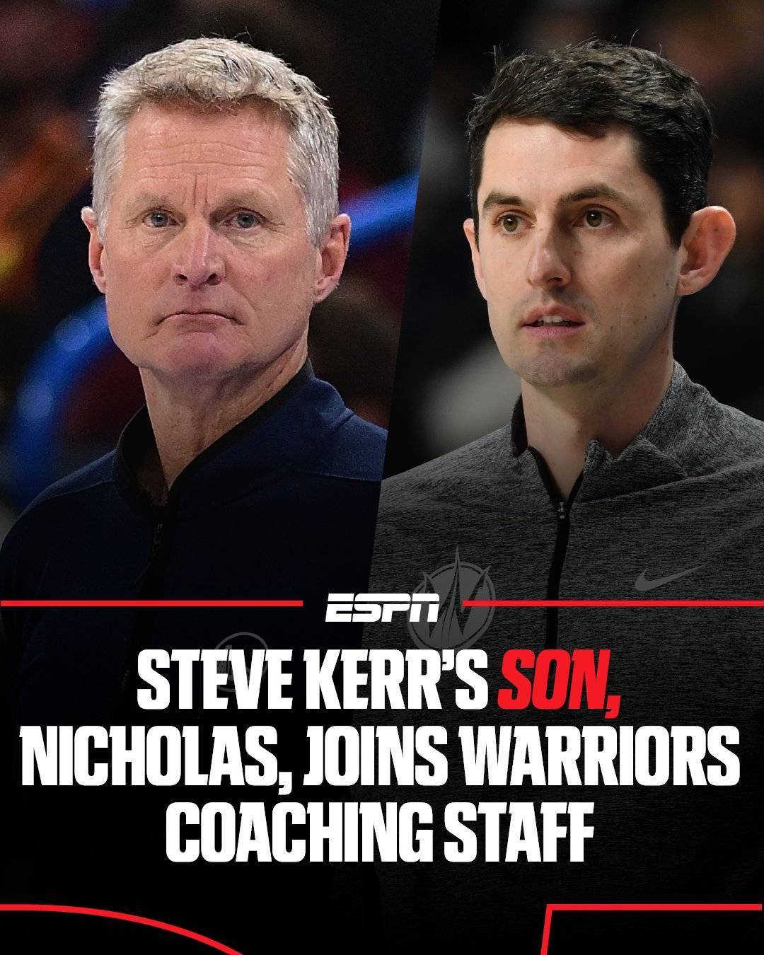 科尔儿子加入勇士教练组 此前担任发展联盟教练